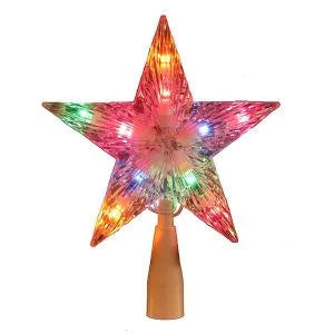 Multi-Colored Crystal Star Tree Topper for Christmas Tree