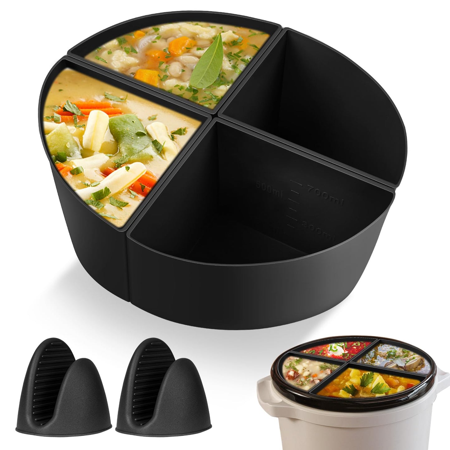 4PCS Silicone Slow Cooker Liners