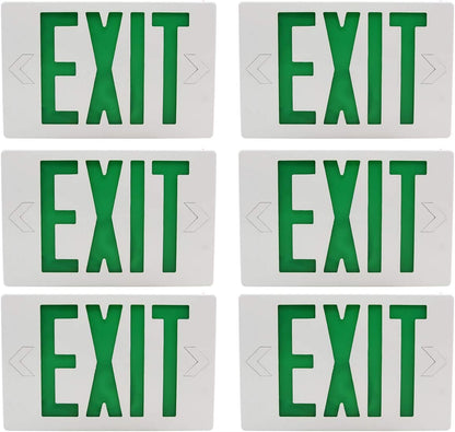 Ainfox 6 Pack LED Exit Sign Emergency Wall Light, Back -up Letter Cover (green/6pack)