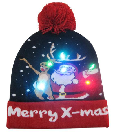 (Merry X-Mas) Christmas Light Up Beanie