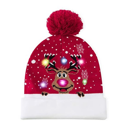 (Deer) Christmas Light Up Beanie