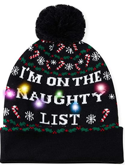 (I'm on the naught list)  Christmas Light Up Beanie