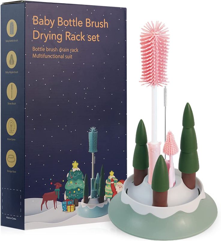 Baby Bottle Brush and Drying Rack Set